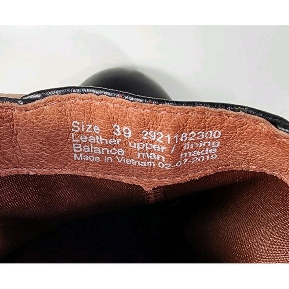 Dansko Becki Black Leather Ankle Boots Womens 39 EUR 8.5-9 US Wood Heel EUC - Picture 12 of 12